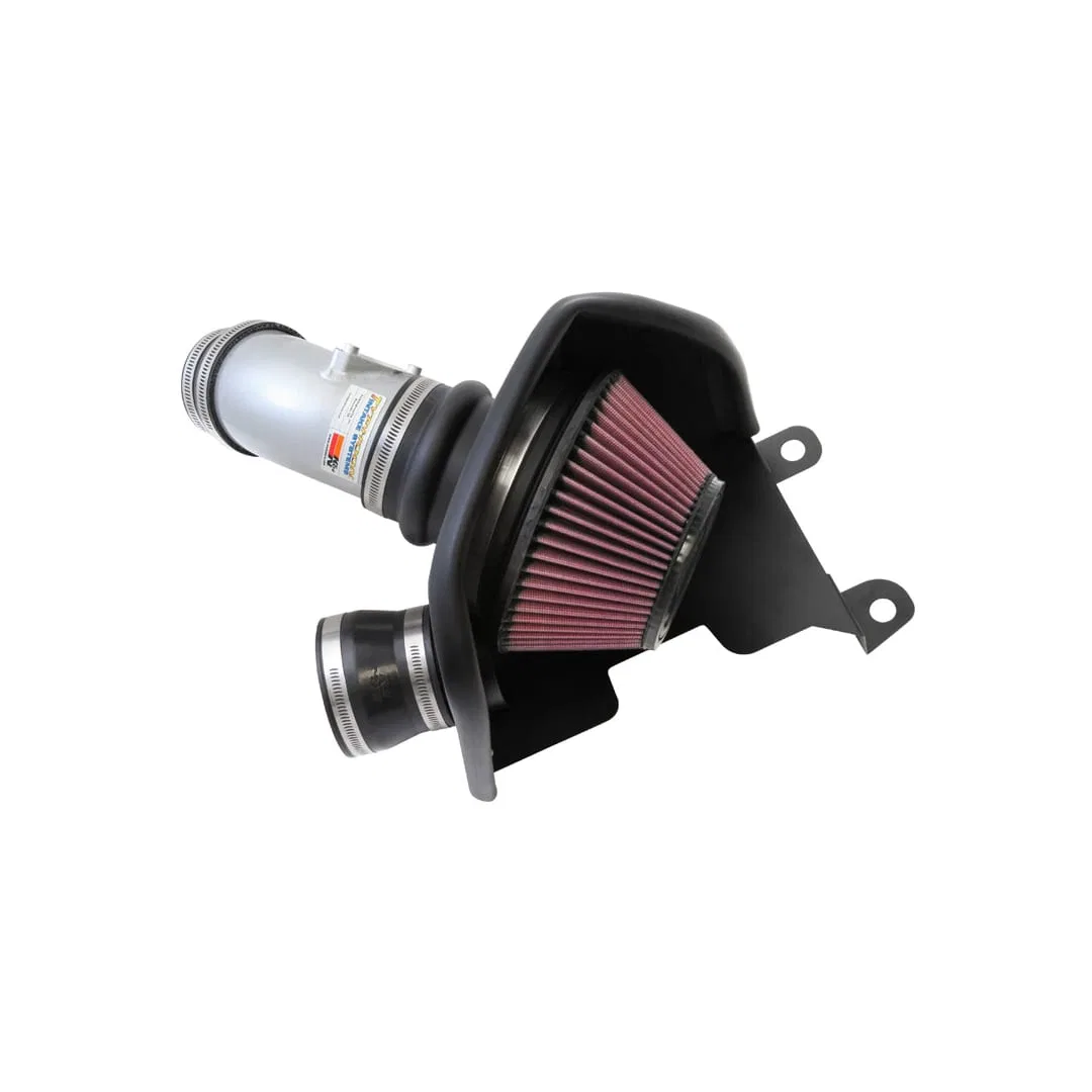 69-1019TS – K&N FILTER Cold Air Intake, Textured Silver Aluminum Tube Red Filter